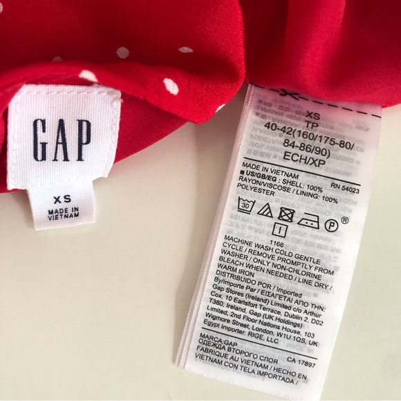 GAP red polka dot midi dress sz XS - Picture 8 of 10